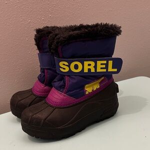 Sorel Kids Purple, Pink, and Yellow Insulated Snow Boots